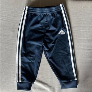Adidas Kids Dark Blue Joggers with White Stripes